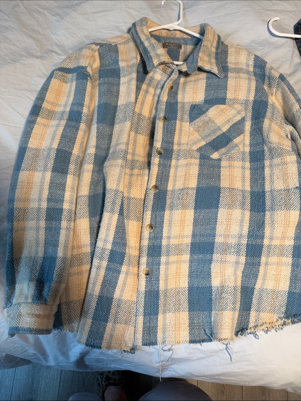 K. Jordan Blue and Cream Plaid Shirt